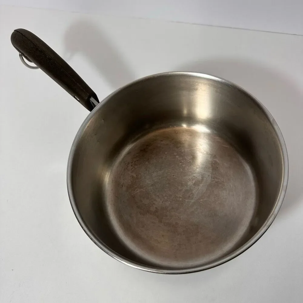 Vintage Revere Ware 2 Quart Saucepan Stainless Steel Body Copper Bottom Pre 1068